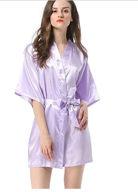 Women's Faux Silk Bathrobe