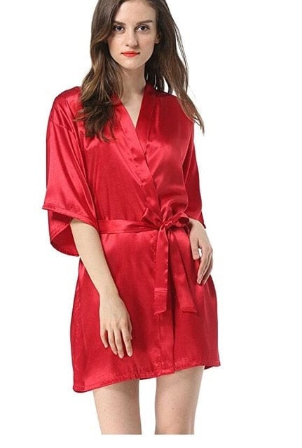 Women's Faux Silk Bathrobe