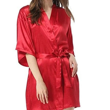 Women's Faux Silk Bathrobe