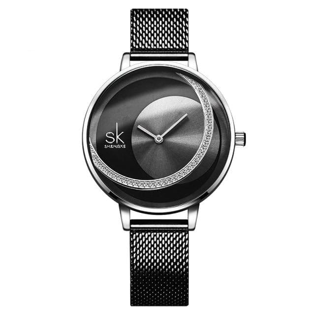 Shengke Crystal Lady Watches Luxury Brand Women Dress Watch Original Design Quartz Wrist Watches Creative Relogio Feminino - east2cart.uk