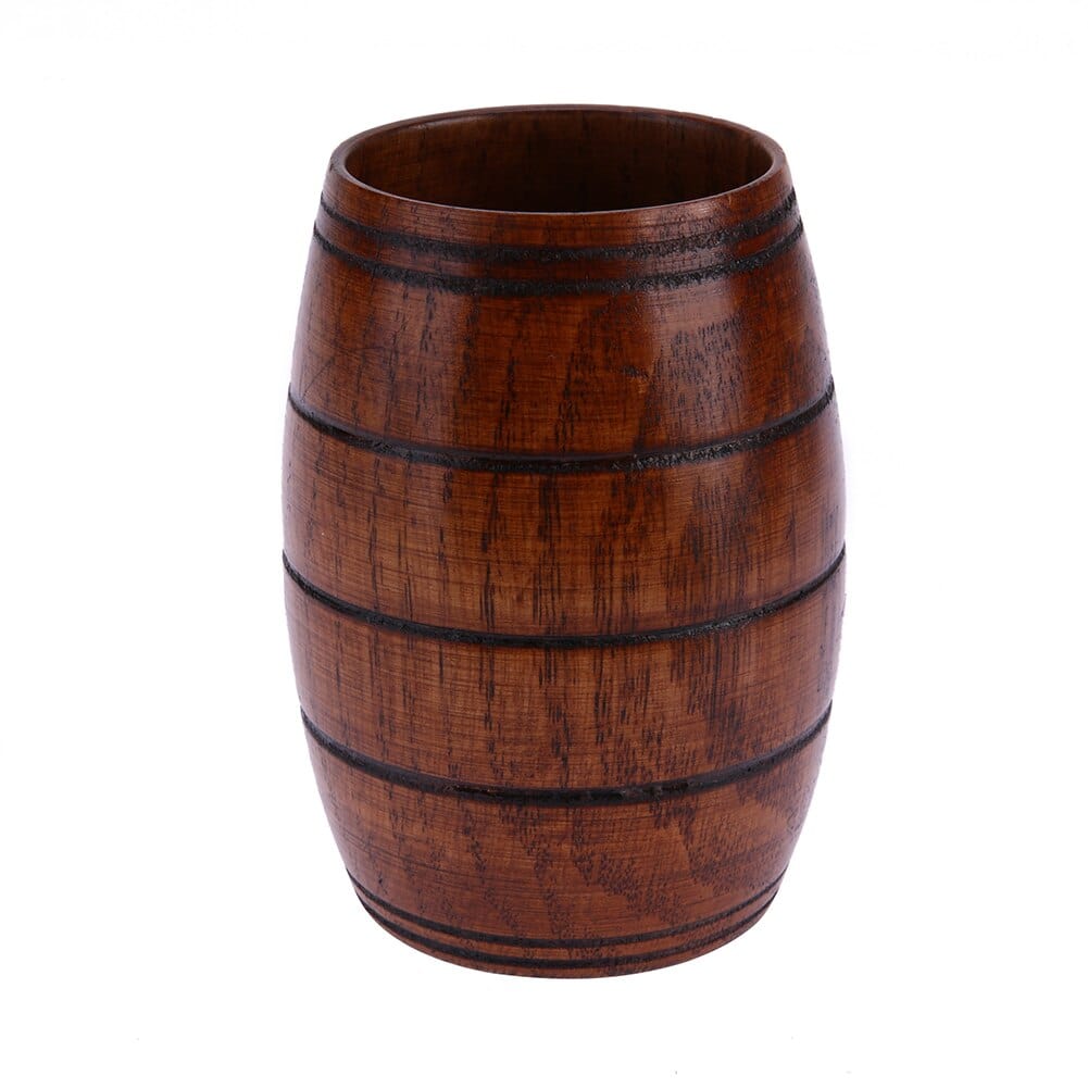 Wooden Cup Big Belly Beer Cup Jujube Wood Carved Three-line Classical Wooden Cup Eco-Friendly Drinkware Kitchen Bar Accessories - east2cart.uk