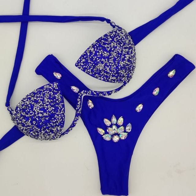 Rhinestone Bling Stones Bikini Set - east2cart.uk