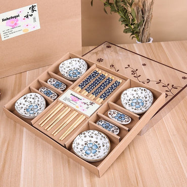 Japanese Style Ceramic Sushi Dinnerware Gift Box (12Pcs/Set) - east2cart.uk