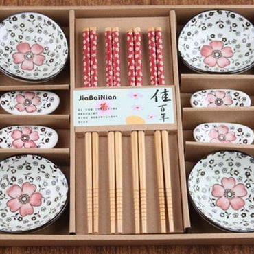 Japanese Style Ceramic Sushi Dinnerware Gift Box (12Pcs/Set) - east2cart.uk