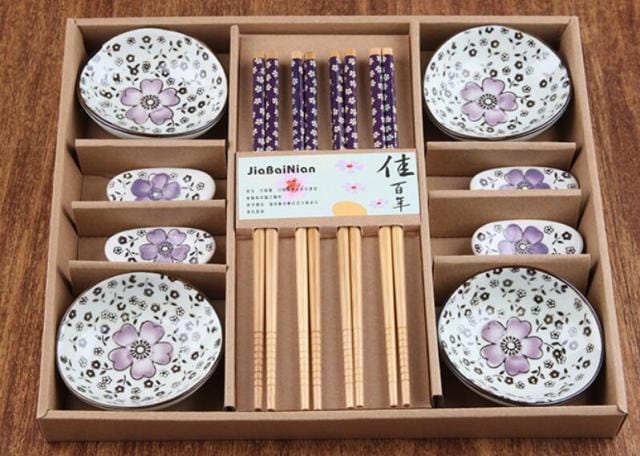 Japanese Style Ceramic Sushi Dinnerware Gift Box (12Pcs/Set) - east2cart.uk