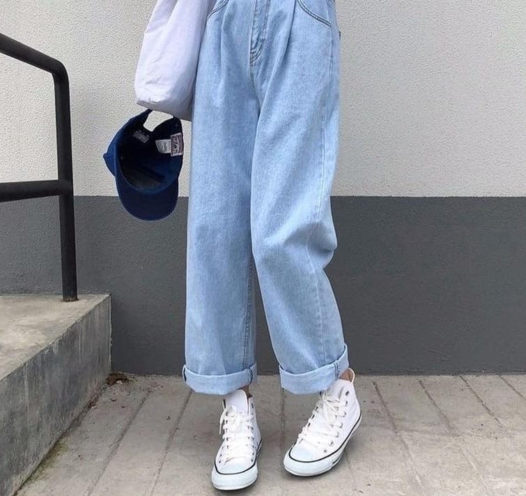 Vintage Wide Leg Chic Denim Jeans