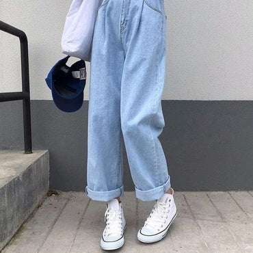 Vintage Wide Leg Chic Denim Jeans