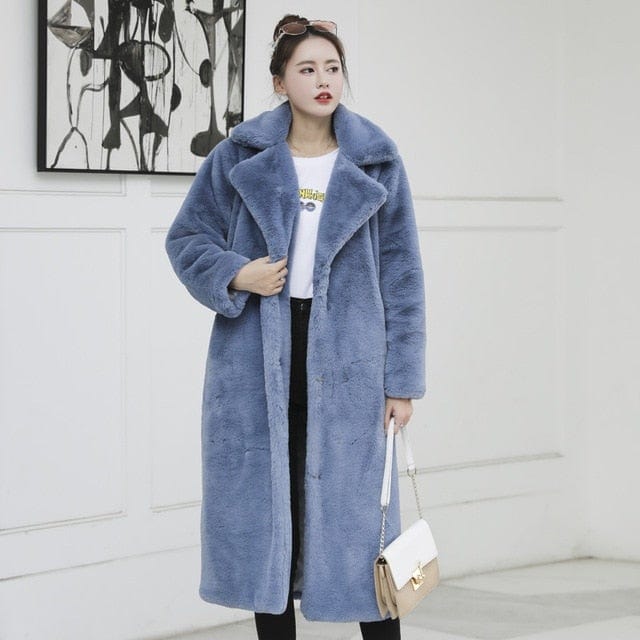 Winter Faux Fur Coat Long Coat