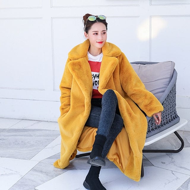 Winter Faux Fur Coat Long Coat