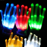 Halloween Flashing Skull Gloves