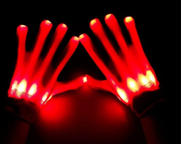 Halloween Flashing Skull Gloves