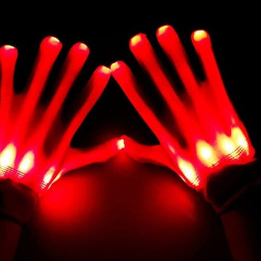 Halloween Flashing Skull Gloves