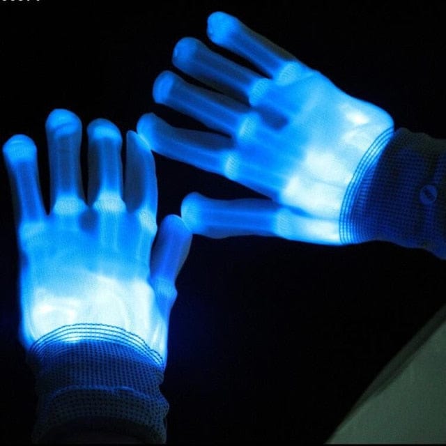 Halloween Flashing Skull Gloves