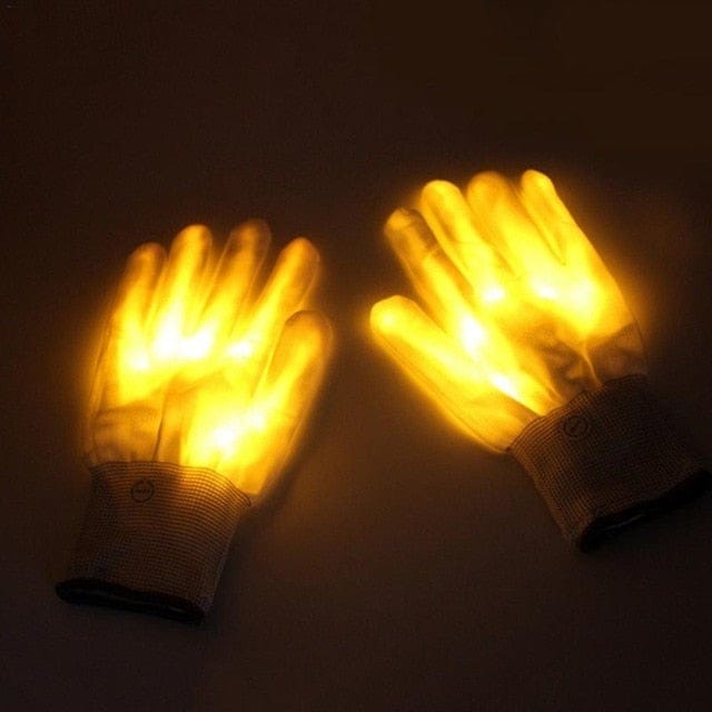 Halloween Flashing Skull Gloves