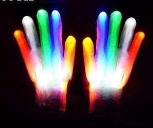 Halloween Flashing Skull Gloves