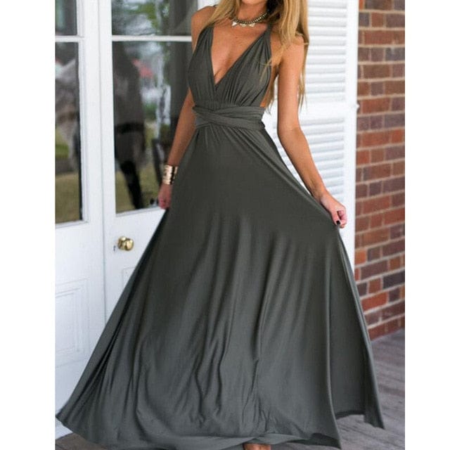 Ladies Sexy Women Maxi Club Dress Bandage Long Party Multiway Swing Dress Convertible Infinity Robe Bridesmaids Boho Women Dress - east2cart.uk