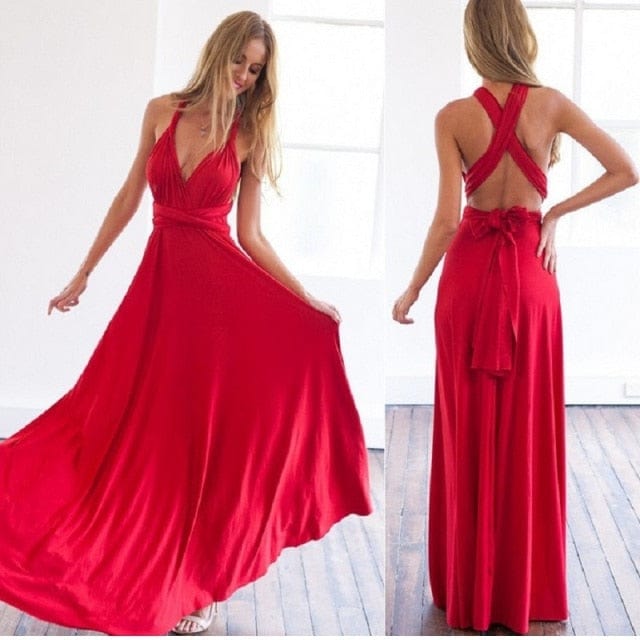 Ladies Sexy Women Maxi Club Dress Bandage Long Party Multiway Swing Dress Convertible Infinity Robe Bridesmaids Boho Women Dress - east2cart.uk