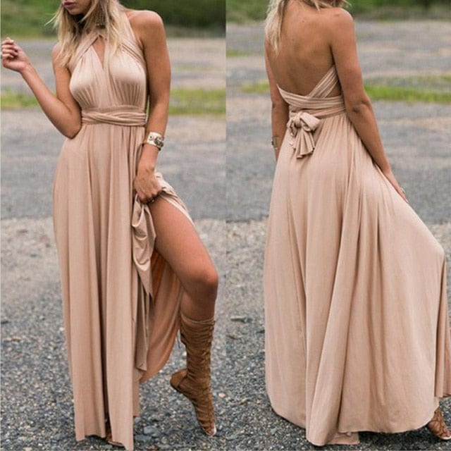 Ladies Sexy Women Maxi Club Dress Bandage Long Party Multiway Swing Dress Convertible Infinity Robe Bridesmaids Boho Women Dress - east2cart.uk