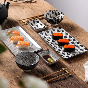 Japanese Style Porcelain Sushi Set