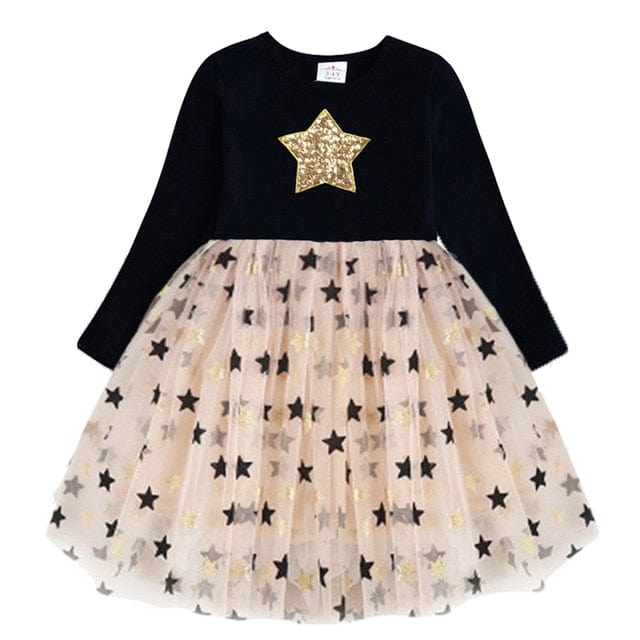 Star Sequins Princess Long Dress