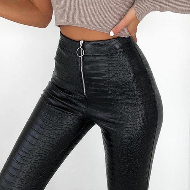 Elegant Faux Leather Pencil Trouser - east2cart.uk