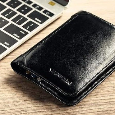 ManBang Classic Style Wallet Genuine Leather Men Wallets Short Male Purse Card Holder Wallet Men Fashion High Quality - east2cart.uk