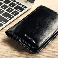 ManBang Classic Style Wallet Genuine Leather Men Wallets Short Male Purse Card Holder Wallet Men Fashion High Quality - east2cart.uk