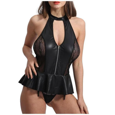 Plus Size Sexy Leather Cosplay Lingerie