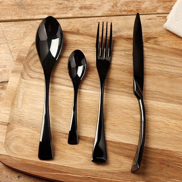 4PCS Black Cutlery Dinnerware Set - east2cart.uk