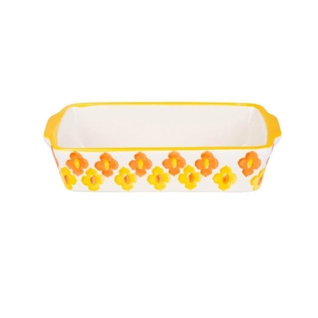 MDZF SWEETHOME Ceramic Baking Dish Roasting Lasagna Pan  Rectangular Dish Bakeware Pan With Handle Oven Kitchen Baking Tool - east2cart.uk