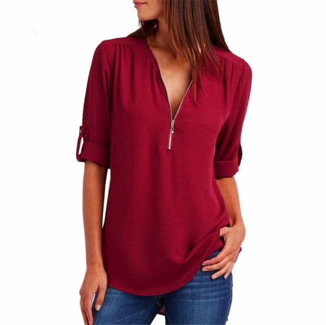 New Fashion Sexy V Neck Tops - east2cart.uk