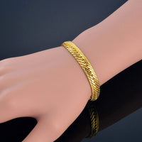 8mm Snake Link Gold Chain Bracelet For Men - east2cart.uk