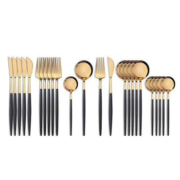 Black Gold Cutlery Set