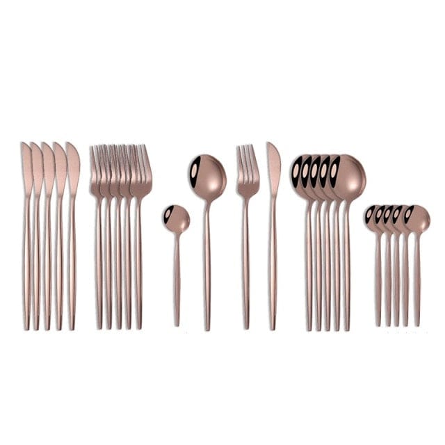 Black Gold Cutlery Set