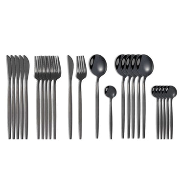 Black Gold Cutlery Set