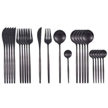 Black Gold Cutlery Set