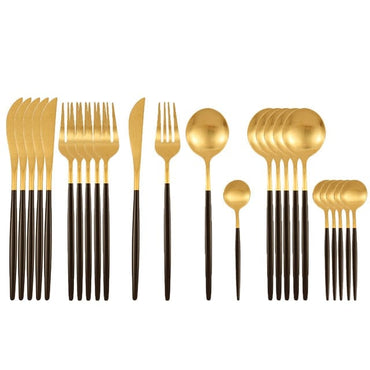 Black Gold Cutlery Set