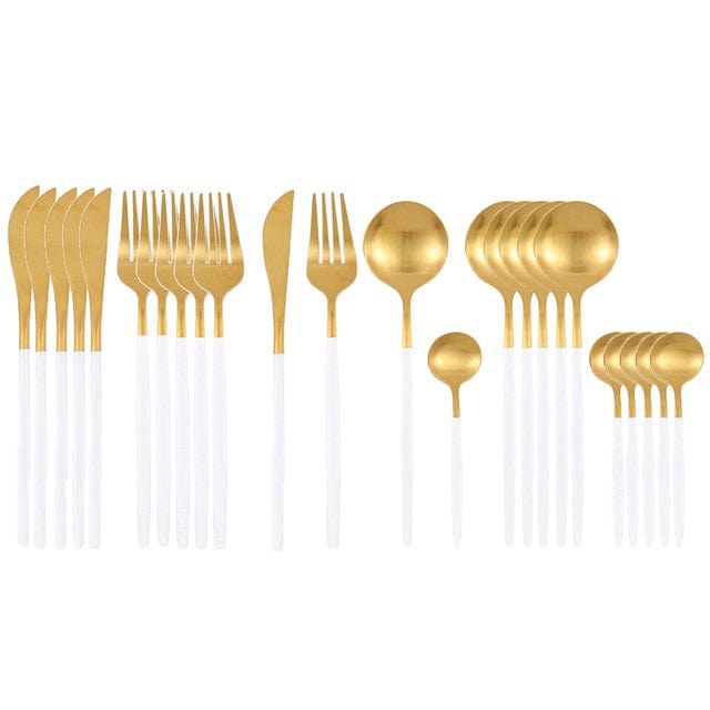 Black Gold Cutlery Set