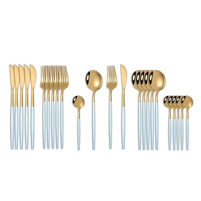 Black Gold Cutlery Set