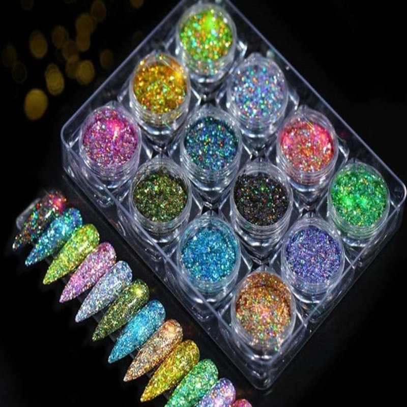 12pcs/set Nail Art Glitter Decoration