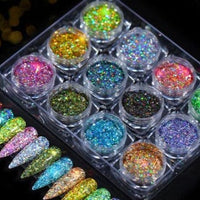 12pcs/set Nail Art Glitter Decoration - east2cart.uk