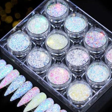 12pcs/set Nail Art Glitter Decoration - east2cart.uk