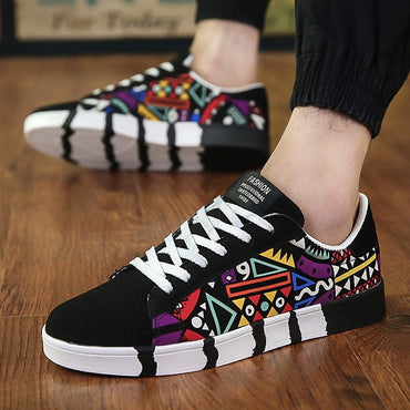 New Men Sneakers Casual Shoes Men Lovers Printing Fashion Flat Tenis Masculino Vulcanized Shoes Zapatos De Hombre - east2cart.uk