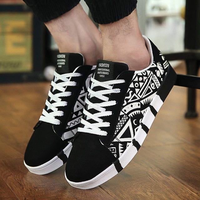 New Men Sneakers Casual Shoes Men Lovers Printing Fashion Flat Tenis Masculino Vulcanized Shoes Zapatos De Hombre - east2cart.uk