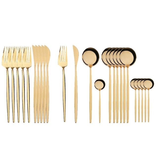 Black Gold Cutlery Set