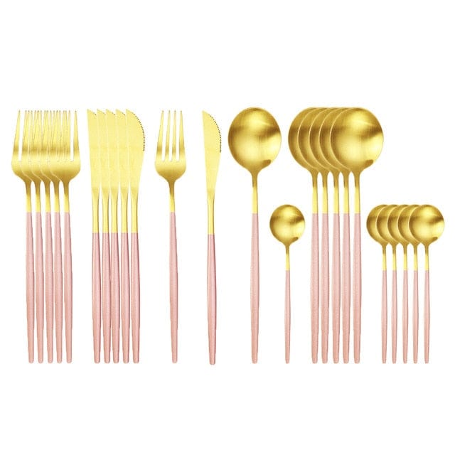 Black Gold Cutlery Set