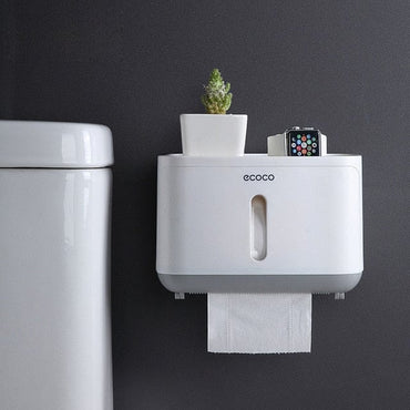 Waterproof Toilet Paper Holder Plastic Wall Mounted For Toilet Paper Towel Bathroom Shelf Storage Box Tray Toilet Roll Holder - east2cart.uk