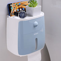 Waterproof Toilet Paper Holder Plastic Wall Mounted For Toilet Paper Towel Bathroom Shelf Storage Box Tray Toilet Roll Holder - east2cart.uk