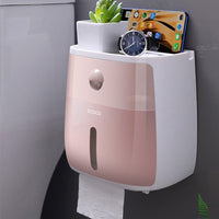 Waterproof Toilet Paper Holder Plastic Wall Mounted For Toilet Paper Towel Bathroom Shelf Storage Box Tray Toilet Roll Holder - east2cart.uk