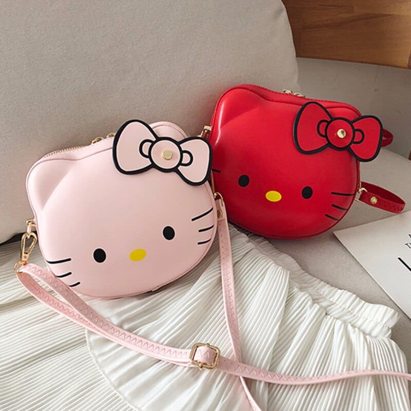 Anime Cat Print PU Leather Shoulder Bag